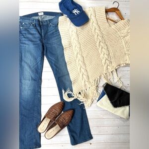 TNA wool poncho sweater